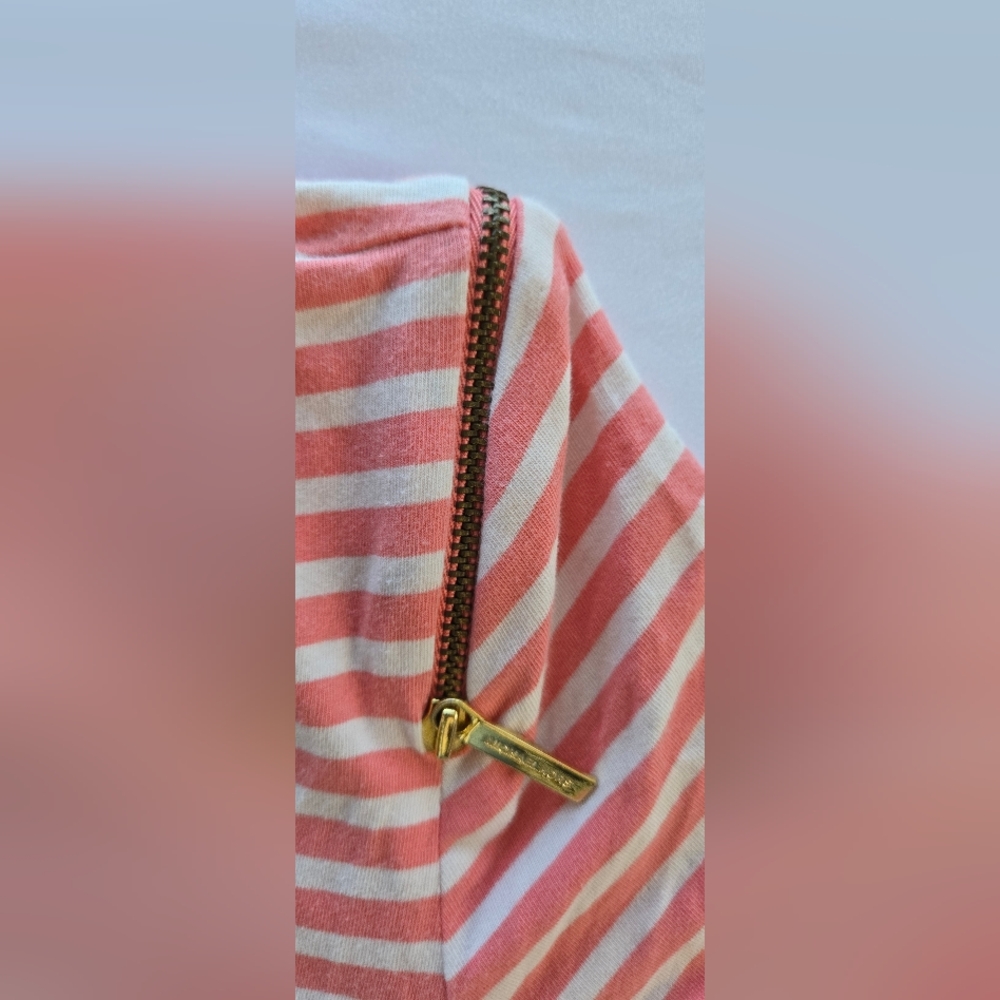 MICHAEL Kors Striped Shirt Sleeve Zipper Accents Women's Size Large - Picture 4 of 7